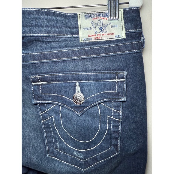 True Religion Women's Sz 30 Skinny Jeans Dark Wash - Picture 5 of 7